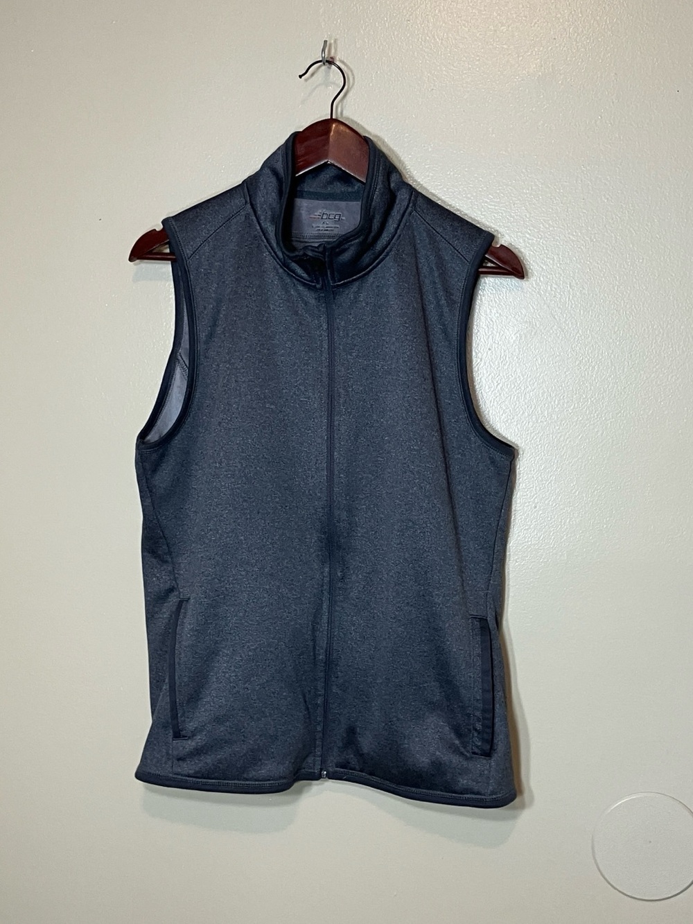 bcg Men's Dark Gray Full-Zip Sleeveless Vest